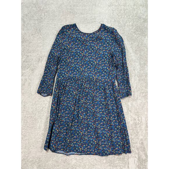 Zara Dresses & Skirts - Zara Basic Mini Dress Blue Floral Long Sleeve Ties in Back Size‎ Medium
